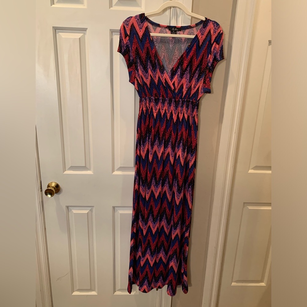 5th & Love Maxi Dress Colorful Chevron Pattern